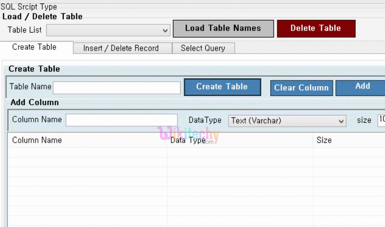 Oracle delete table
